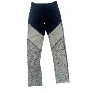 Athletic Collection 26 International Leggings Women's Size M Black Beige Pattern